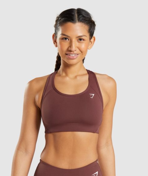 Staniki Sportowe Gymshark Essential Racer Back Damskie Ciemny Brązowe | PL 846DXU